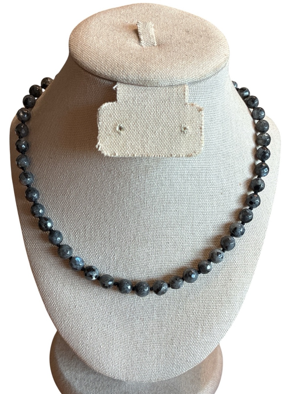 Dark Gray Faceted Beaded Necklace